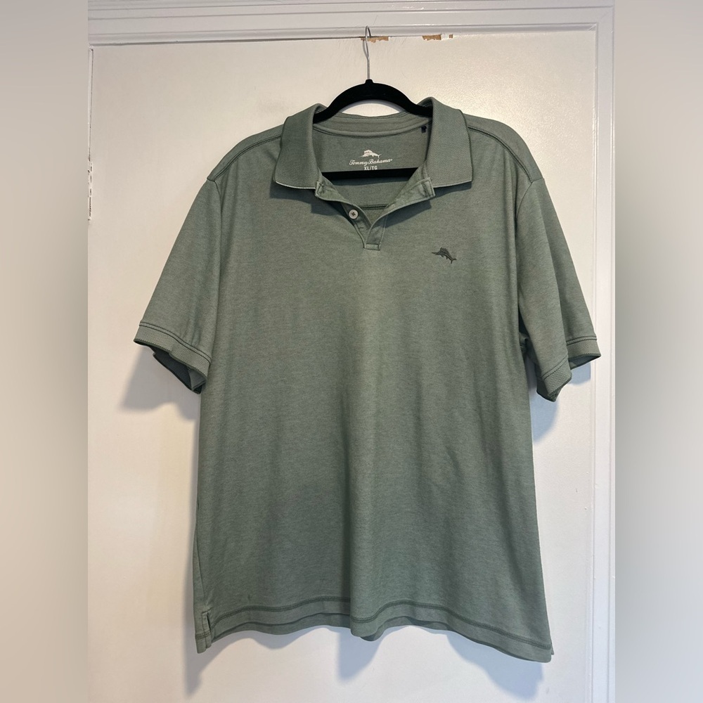 EUC Tommy Bahama Sz: XL Supima Cotton Emfielder IslandZone Dusty Green Polo Tee.